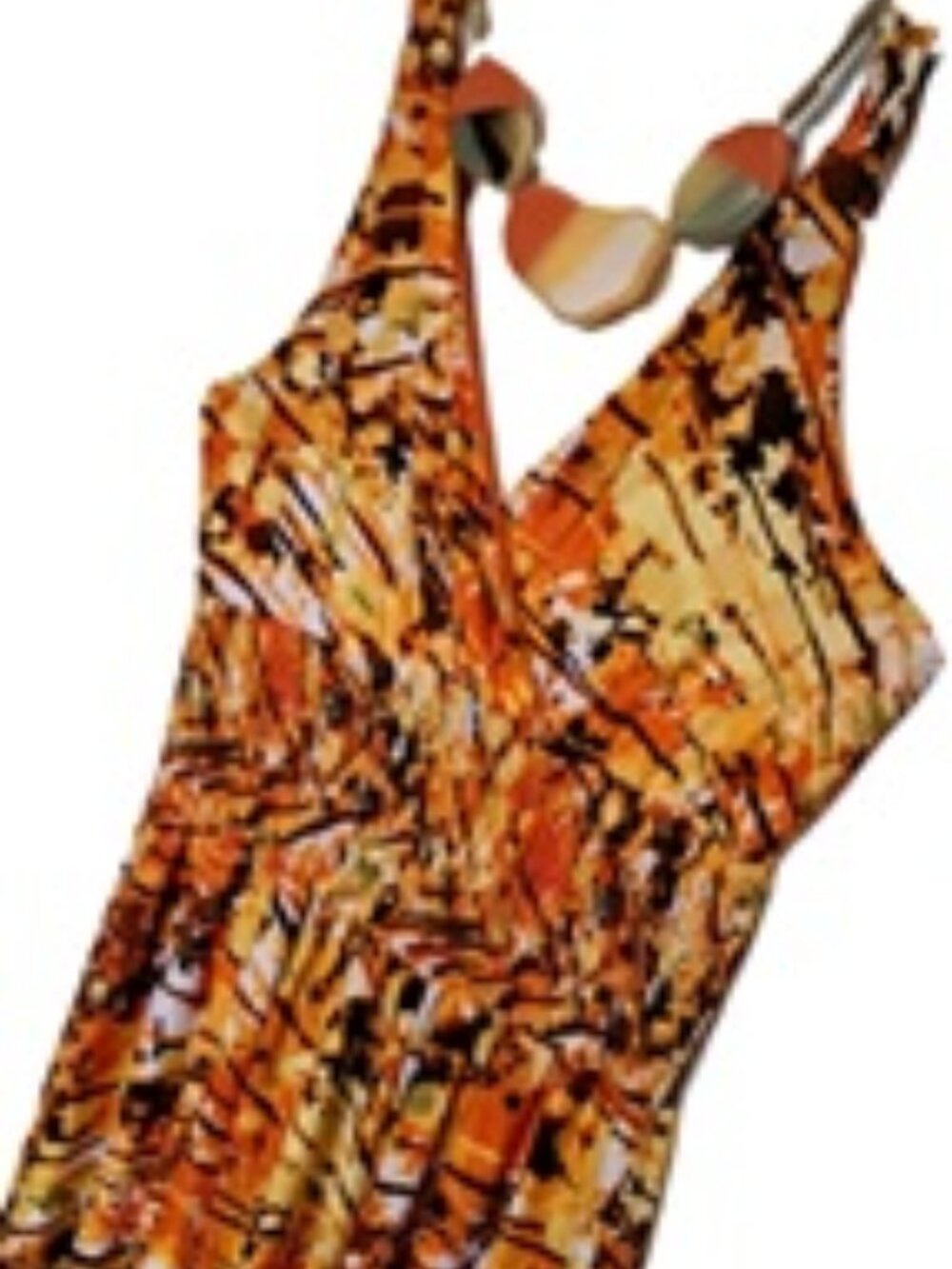 70s Style Psychedelic Halter Silky Polyester Maxi Dress 4